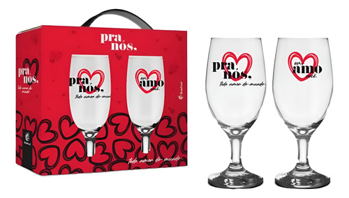 Kit Com 2 Taças Windsor 330ml Presente Namorados Casal
