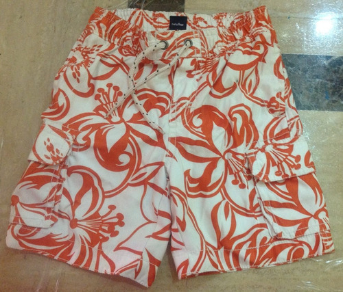 Traje De Baño Short Niño Gap Naranja Con Blanco 18-24 Meses