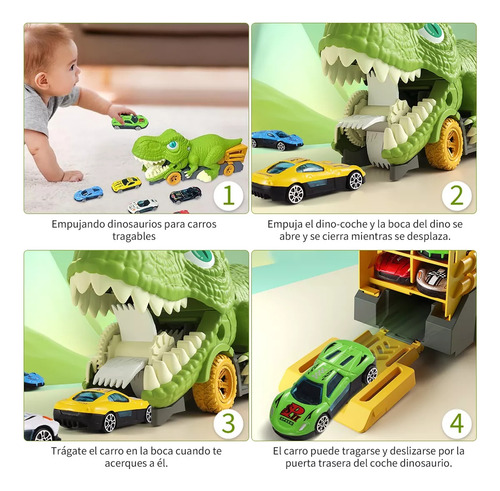 Coche Transportador De Dinosaurios 13 En 1 Para Niños