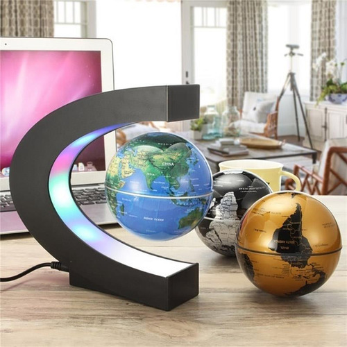 Mapa Del Mundo Llevado Levitación Magnética Globo Flotante L