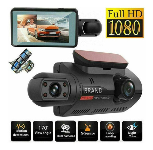 Câmera Dupla Para Carro Frente E Interior 1080p Hd Dashcam