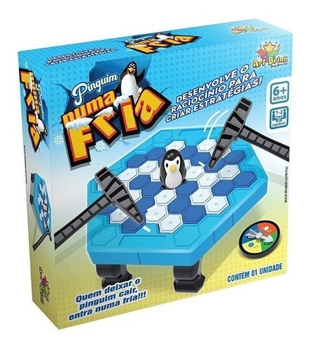 Jogo de mesa Pinguim Numa Fria Art Brink Brinquedo Natal