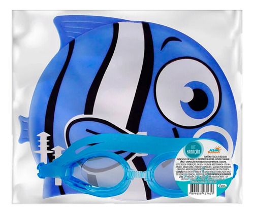 Kit natação infantil de peixinho azul