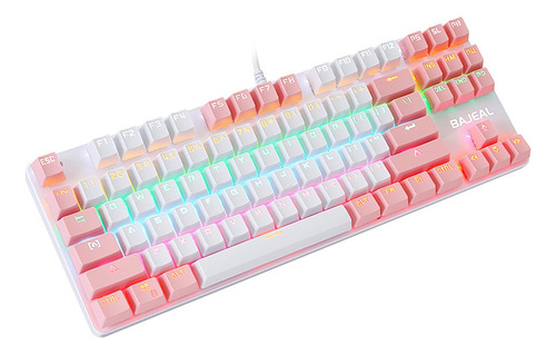 Teclado Mecánico Con Cable 87 Teclas Mixta De Luz Mecánica