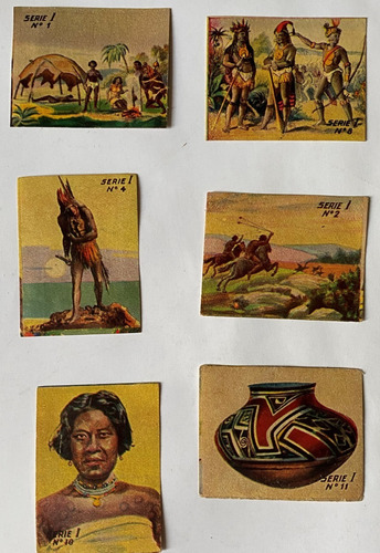 6 Figuritas, Cromos, Habitantes Originarios Águila 1932, Fg1