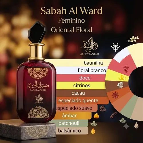 Perfume Arabe Al Wataniah Al Wataniah Sabah Al Ward Original Feminino Eau De Parfum