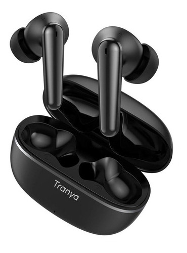 Audífonos in-ear gamer inalámbricos Tranya T30 negro con luz LED