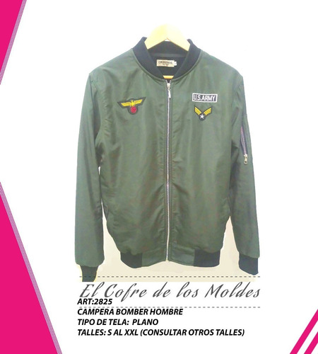 Molde Digital Campera/chaqueta Bomber Hombre Pack 5 Talles!