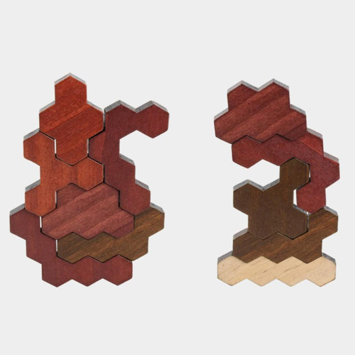 Nuevo Madera Hexagonal Tangram Puzle 3d Color Madera Color
