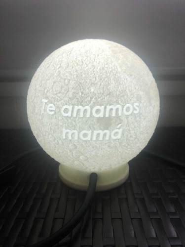 Lámpara De Luna Multicolor Personalizada Con Foto Y Frase 3d