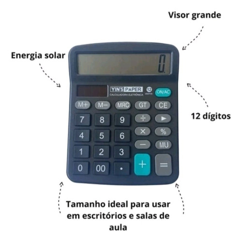 Calculadora Eletrônica 12 Dígitos De Mesa - J
