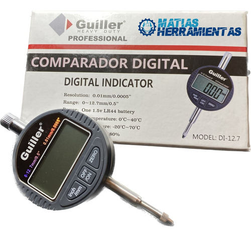 Reloj Comparador Digital 0 A 12.7mm Centesimal Con Oreja 