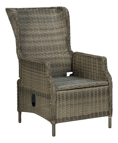 Silla De Jardín Reclinable Cojines Ratán Marrón Reclinable Color Café