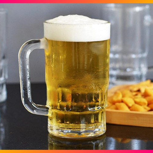 Conjunto Com 6 Canecas De Chopp, Cerveja Bebida Vidro 360 Ml
