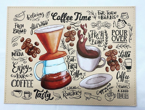 Set De 6 Individuales Coffee Time