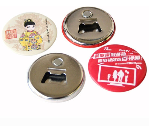 Imagen 3 de 8 de Pack 100 Chapitas Destapador Magnetico Iman 58mm Porta Foto