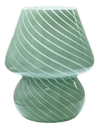 Lampara Decorativa De Vidrio 16 Cm De Alto Estructura Verde Pantalla Igual a la base