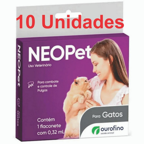 Neopet Gatos Ate 8kg 0,32ml Kit Com 10 Unidades Ouro Fino