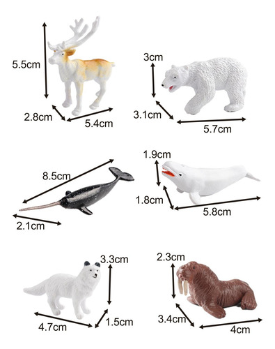 12x Juego De Desarrollo De Juguetes De Animales Árticos