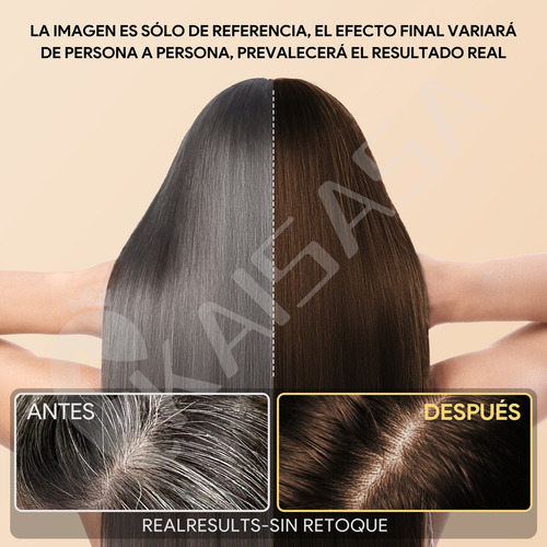 Kaisasa Shampoo Con Aceite De Argán Tinte Cubre Canas 2 Pzs
