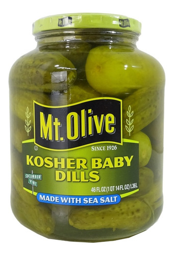 Imagen 3 de 7 de Pepinillos Mt Olive Kosher Baby Dills Sal Marina Crocantes