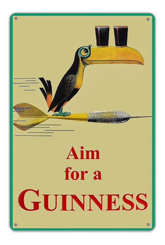 Aim For A Guinness Vintage Decor Sign 12x16 Tin Sign