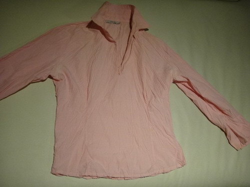 Camisa Tela Arrugada Mangas 3/4 Color Rosado (quilmes)