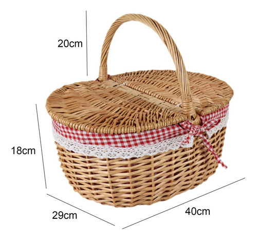 Cesta De Vime Para , Armazenamento De Grande Vermelho Branco