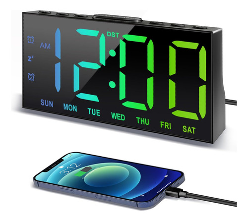 Reloj Despertador Digital Jall Con Pantalla Grande Y Números