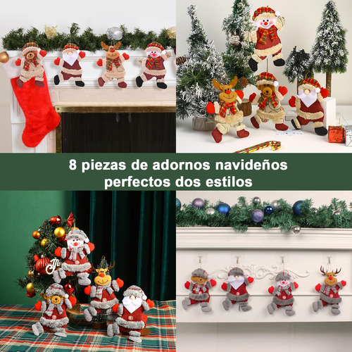 Ornamento De Pingente De Pelúcia De Natal, 8 Peças De
