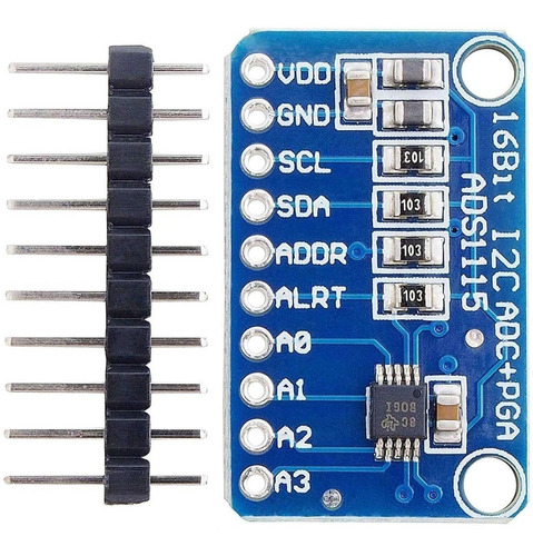Imagen 2 de 10 de Conversor Analogico A Digital Adc Ads1115 16bit I2c Hobb