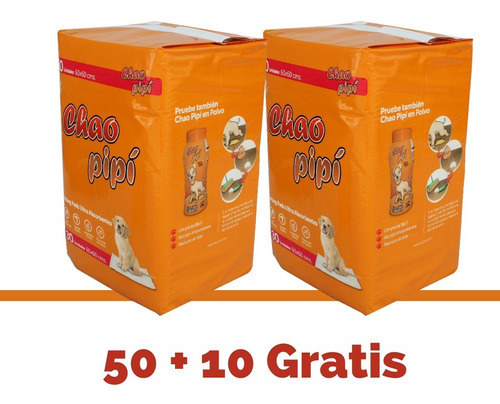 50+10 Gratis Pañales Sabanillas Grandes Mascotas 60x60