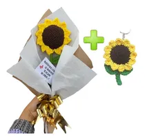 Comprar Girasol Tejido A Crochet + Llavero De Girasol Tejido Dúo Mex