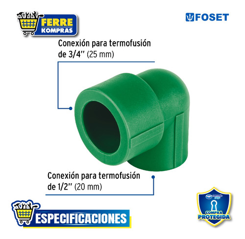 Kit 10 Pzas De Codo 90° Ppr Reducido, 3/4 X 1/2 45263