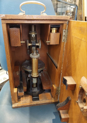Microscopio Carl Zeiss Jena Anterior A 1912 En Caja Original