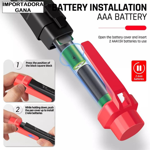 Imagen 7 de 7 de Tester Detector Probador Voltaje Sin Contacto 12-1000 Vac