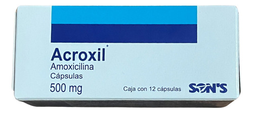 Acroxil Amoxicilina 500mg, 12 Capsulas