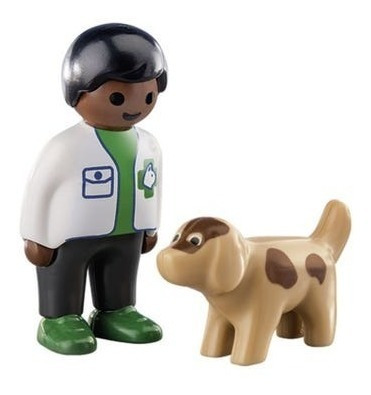 Playmobil 70407 Linea 1 2 3 Veterinario Con Perro