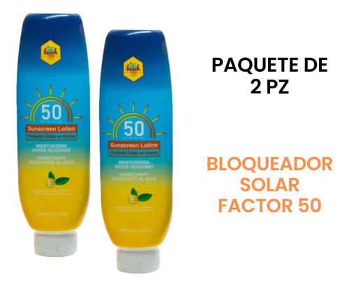 Bloqueador Solar Crema 2 Piezas Fps 50 240 Ml