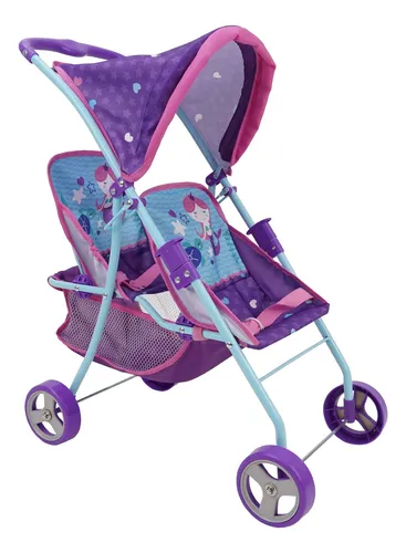 Coche Para Mellizos Carrito Para Muñecas Bebes Juguete