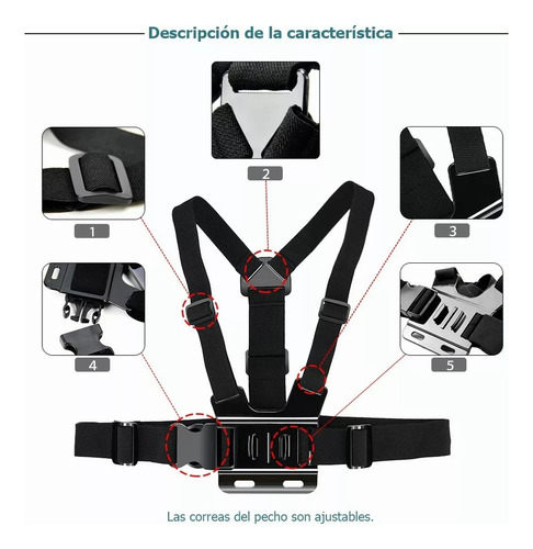 Haimo® Arnes Pecho Pechera Correa Cámara Celular Seguridad
