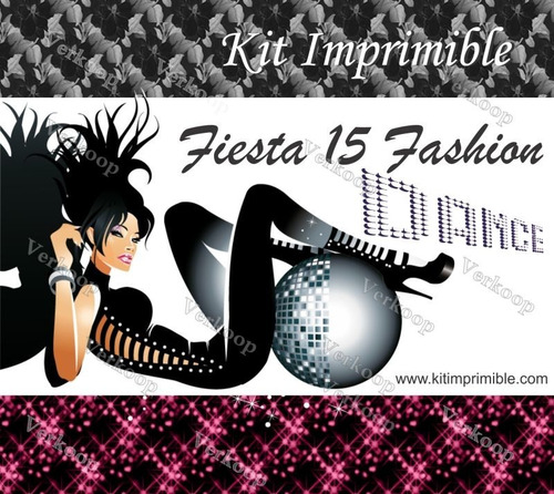 Kit Imprimible 15 Años Fashion Invitaciones Tarjetas