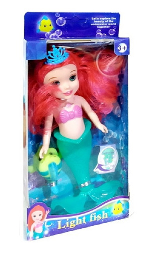 Brinquedo Boneca Ariel Sereia Com Linguado E Acessórios