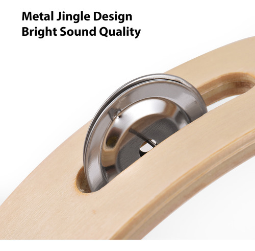 Pandereta Handbell De Madera Con Forma De Fila, Agradable Pa