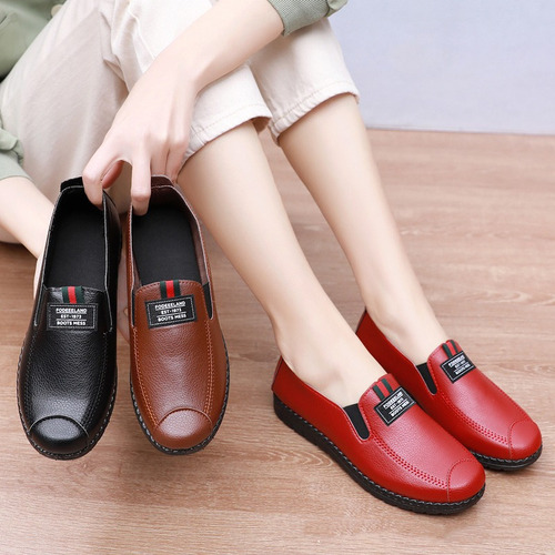 N Mocasines Casuales Para Mujer Zapatos De Cuero Cómodos