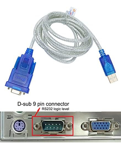 Dtech Cable Adaptador Usb A Serie Hembra De 3 Pies Db9 Rs232
