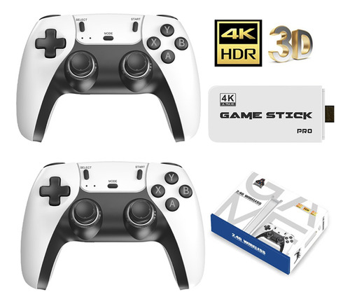 Joystick de controle sem fio 4k cor branca