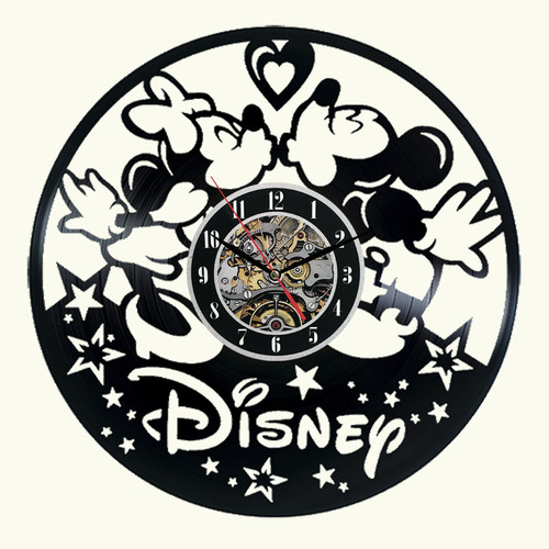 Reloj Corte Laser 4357 Amor Mickey Minnie Mouse Besandose Es