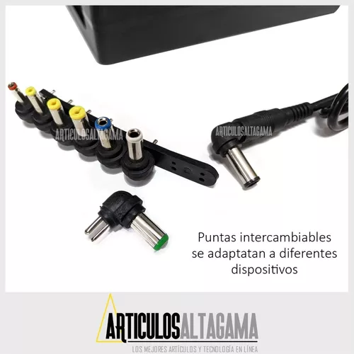 Adaptador cargador universal para portátil 96W + 8 puntas intercambiables -  Tecnopura