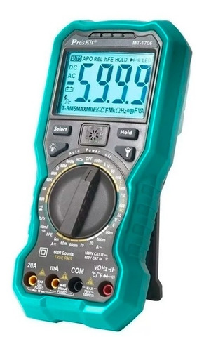 Imagen 1 de 4 de Multimetro Digital Proskit Mt-1706 True Rms Profesional